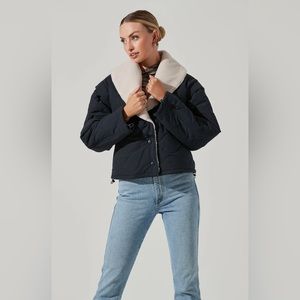 ASTR The Label “Nadine” Quilted Faux Shearling Jacket